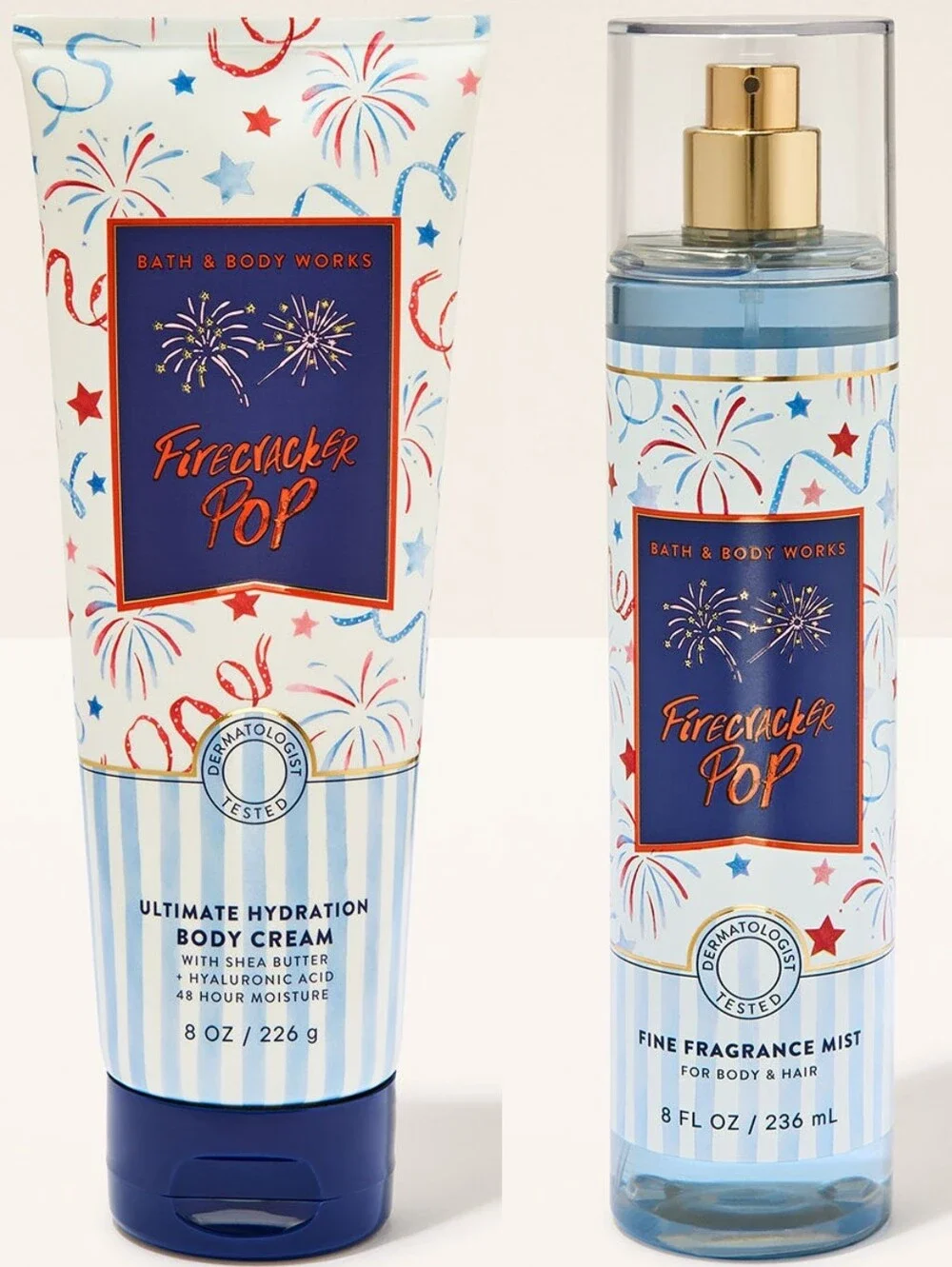 Bath & Body Works Firecracker Pop Body Cream & Fragrance Mist Set NEW RARE